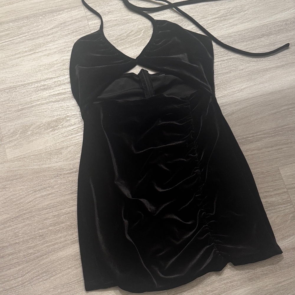 Zara Velvet Cut Out Mini Dress